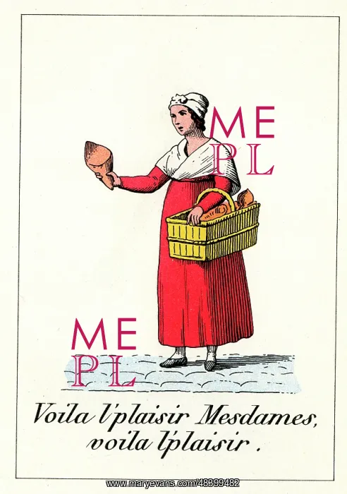 : Cries of Paris - street trader with basket : Cries of Paris - street trader with basket
