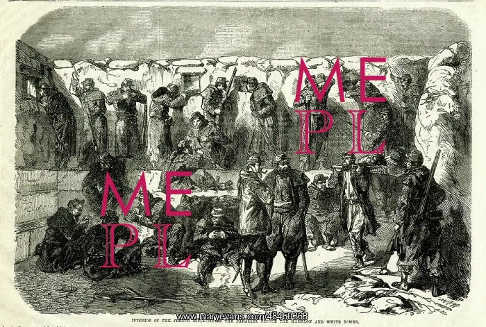 : Crimean War, inside a French rifle pit : Crimean War, inside a French rifle pit