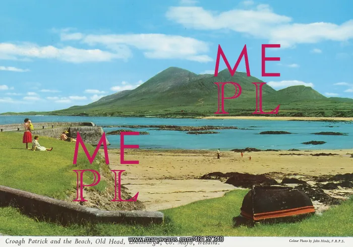 : Croagh Patrick and Beach, Old Head, Louisburgh, Co Mayo : Croagh Patrick and Beach, Old Head, Louisburgh, Co Mayo
