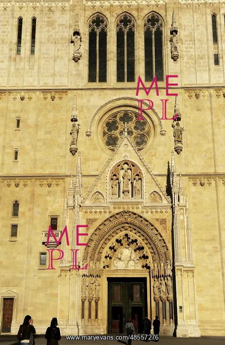 : Croatia. Zagreb. Cathedral. Front facade. Kaptol Square : Croatia. Zagreb. Cathedral. Front facade. Kaptol Square