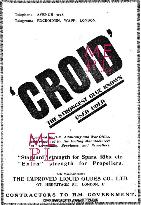 : Croid Glues For Aeroplane Constructors : Croid Glues For Aeroplane Constructors