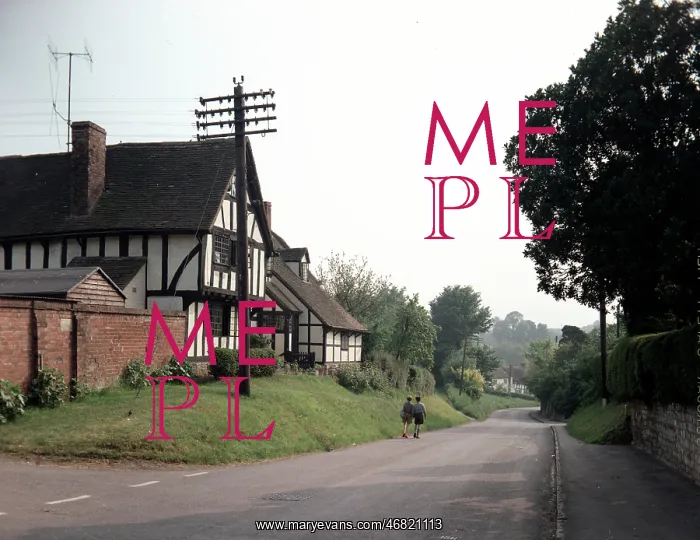 : Cropthorne Hill - Half timbered cottages : Cropthorne Hill - Half timbered cottages