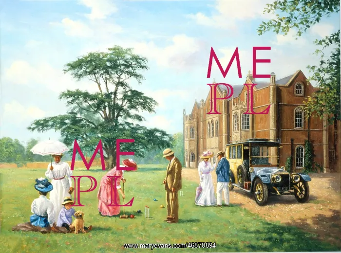 : Croquet On The Lawn, Edwardian : Croquet On The Lawn, Edwardian