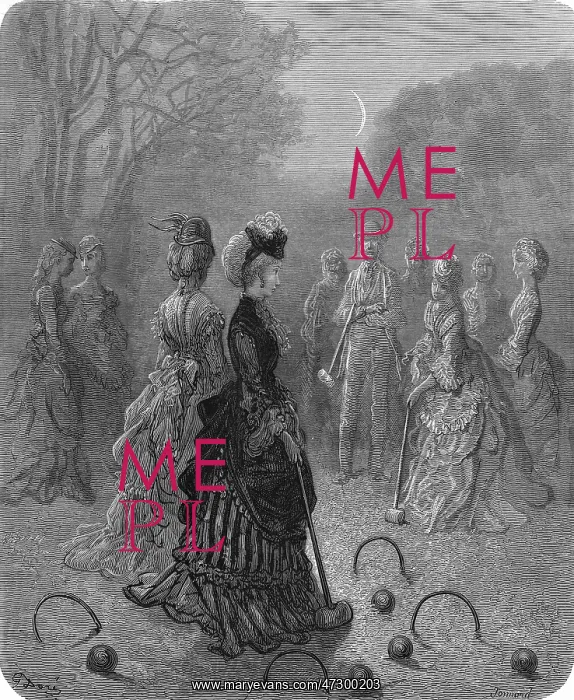 : CROQUET AT NIGHT 1870 : CROQUET AT NIGHT 1870