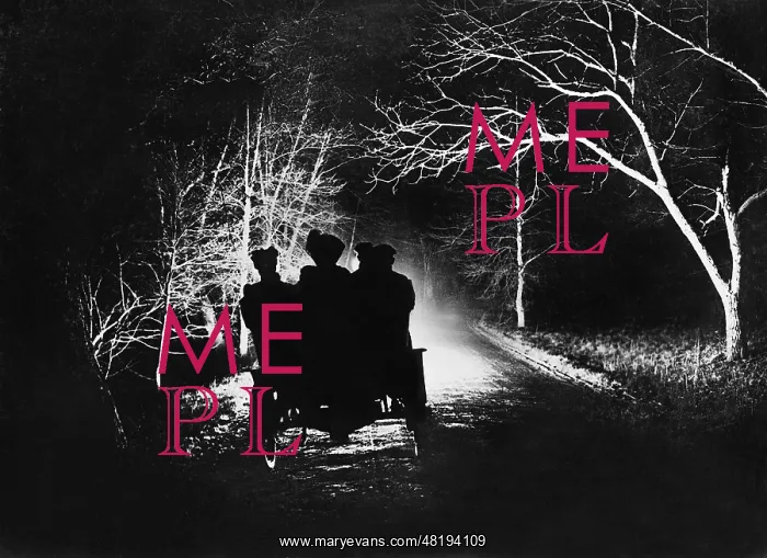 : Cross country drive at nighttime, 1909 : Cross country drive at nighttime, 1909