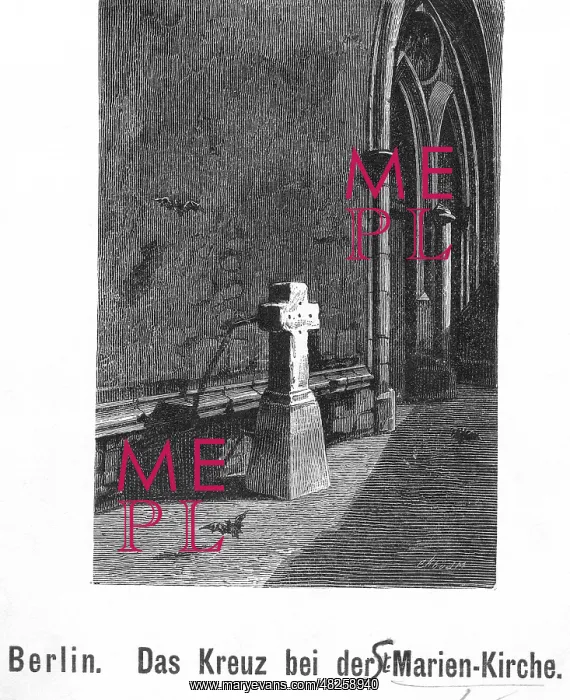 : Cross at the Marienkirche in Berlin-Mitte, around 1850 : Cross at the Marienkirche in Berlin-Mitte, around 1850