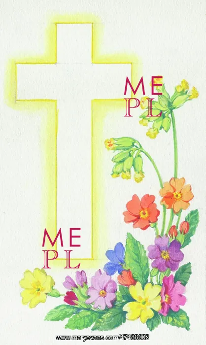  : Cross with primroses and cowslips