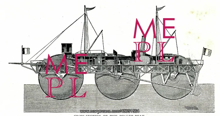  : Cross-section of Bazin's Roller Boat Steamer