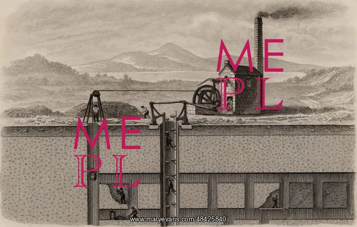 : Cross-section of a metalliferous mine in the Devon : Cross-section of a metalliferous mine in the Devon