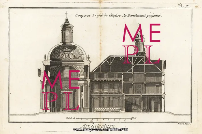 : Cross-section and profile of Pentemont Abbey : Cross-section and profile of Pentemont Abbey