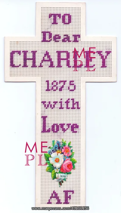 : Cross-shaped embroidered bookmark : Cross-shaped embroidered bookmark