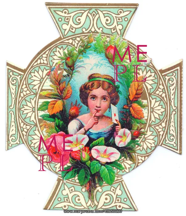 : Cross-shaped greetings card with flowers : Cross-shaped greetings card with flowers