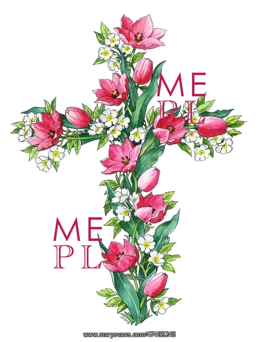 : Cross of Tulips and Phoenician Rose : Cross of Tulips and Phoenician Rose