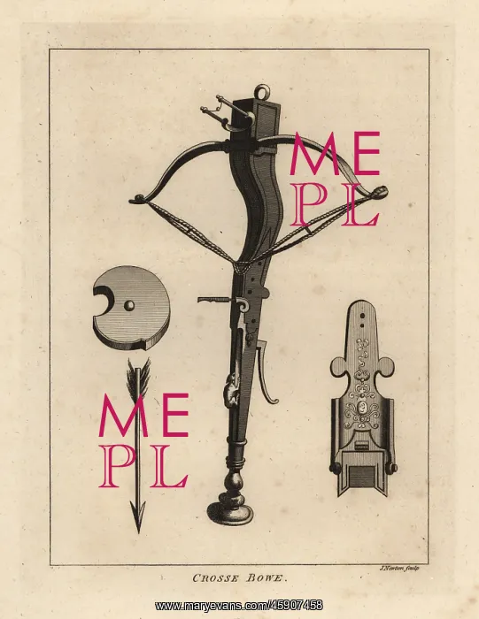 : Crossbow and arrow, 17th century : Crossbow and arrow, 17th century