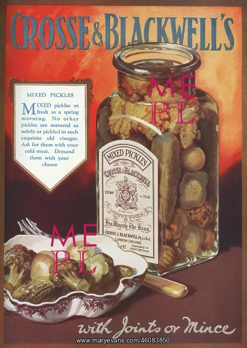 : Crosse and Blackwell's Mixed Pickles advertisement : Crosse and Blackwell's Mixed Pickles advertisement