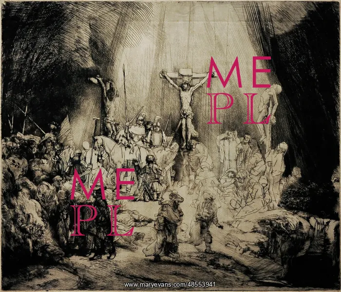 : The Three Crosses, by Rembrandt : The Three Crosses, by Rembrandt