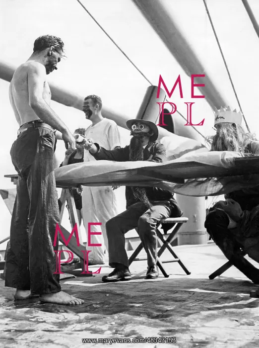 : Crossing-the-line ceremony, ca. 1930 : Crossing-the-line ceremony, ca. 1930