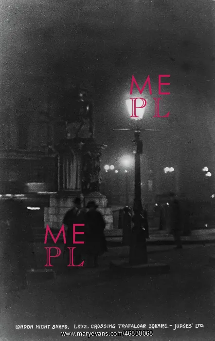 : Crossing Trafalgar Square at Night : Crossing Trafalgar Square at Night