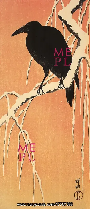  : Crow on a Branch Against Setting Sun