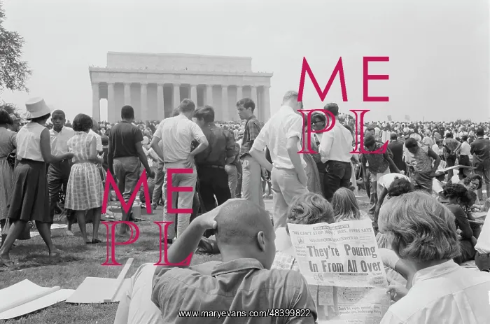 : Crowd of African Americans and whites on the : Crowd of African Americans and whites on the