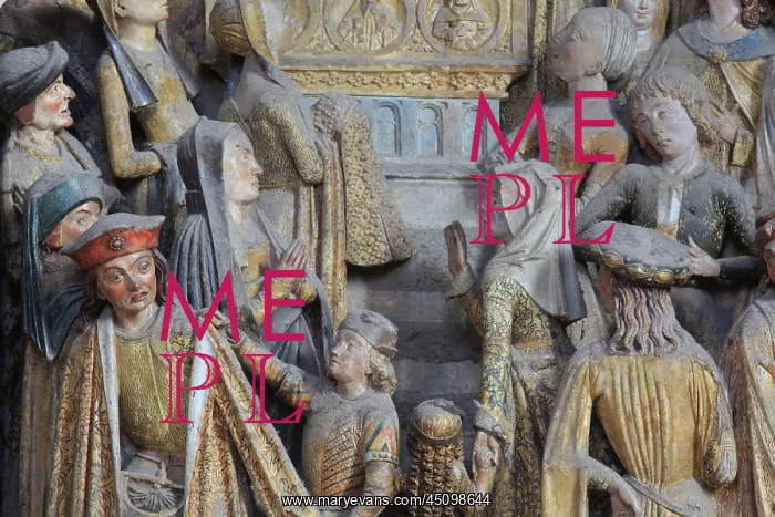 : Crowd, choir screen, Amiens Cathedral, Picardy, France : Crowd, choir screen, Amiens Cathedral, Picardy, France