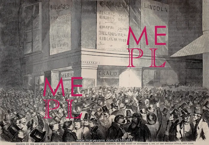 : Crowd gathered at the New York Herald office : Crowd gathered at the New York Herald office