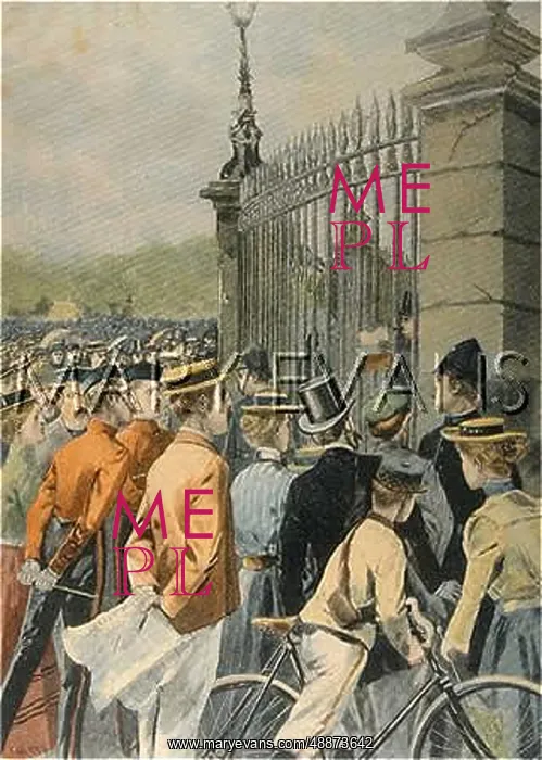 : Crowd outside Buckingham Palace, London : Crowd outside Buckingham Palace, London