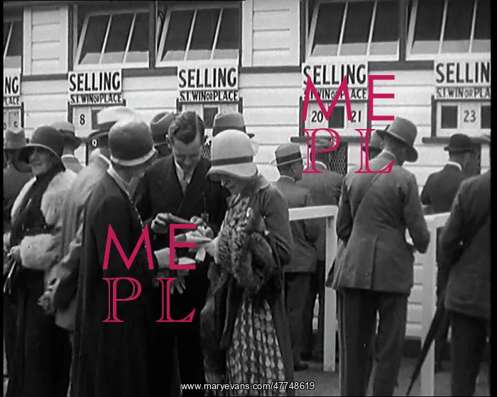 : A Crowd of People Standing Outside A Totaliser / Tote : A Crowd of People Standing Outside A Totaliser / Tote