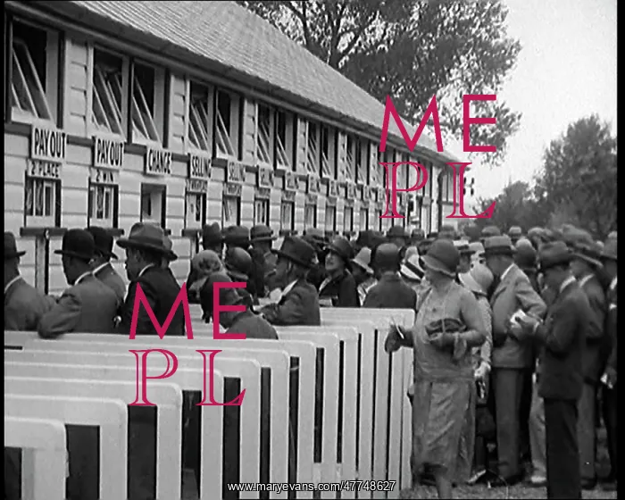 : A Crowd of People Standing Outside A Totaliser / Tote : A Crowd of People Standing Outside A Totaliser / Tote