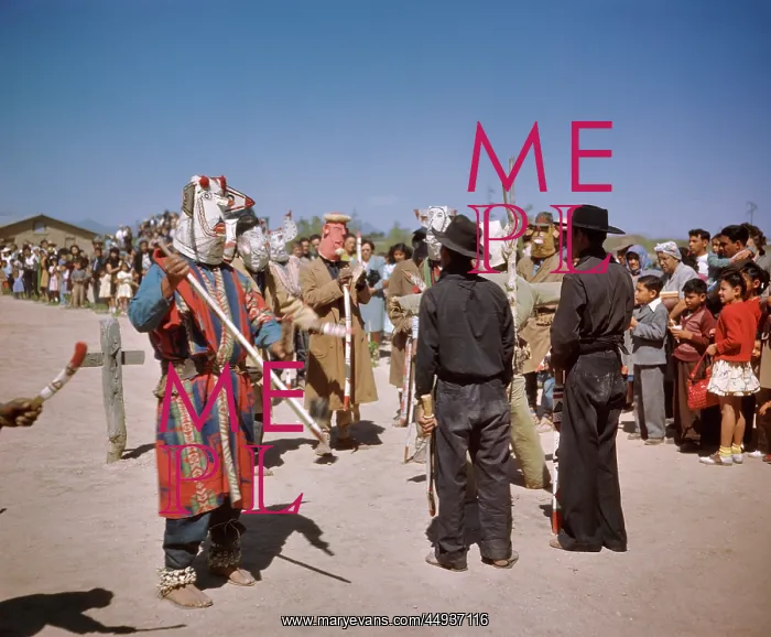 : Crowd of People Watching Native American Yaqui : Crowd of People Watching Native American Yaqui