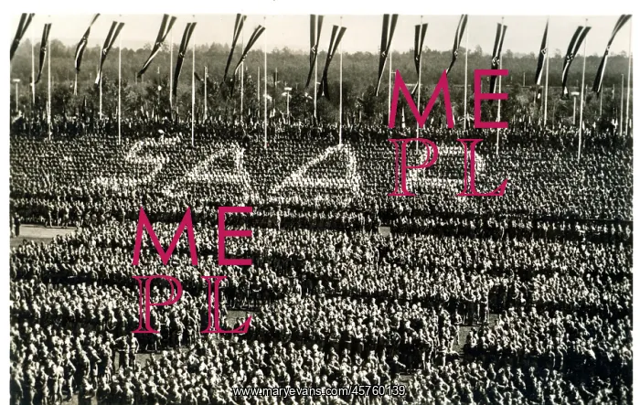 : Crowd scene forming the word SAAR, Nuremburg : Crowd scene forming the word SAAR, Nuremburg