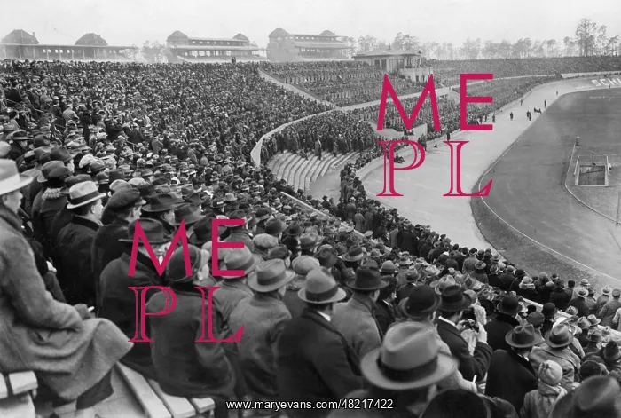 : Crowd in a track and field stadium in Berlin, 1924 : Crowd in a track and field stadium in Berlin, 1924