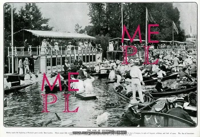 : Crowded river during the Henley Regatta 1905 : Crowded river during the Henley Regatta 1905