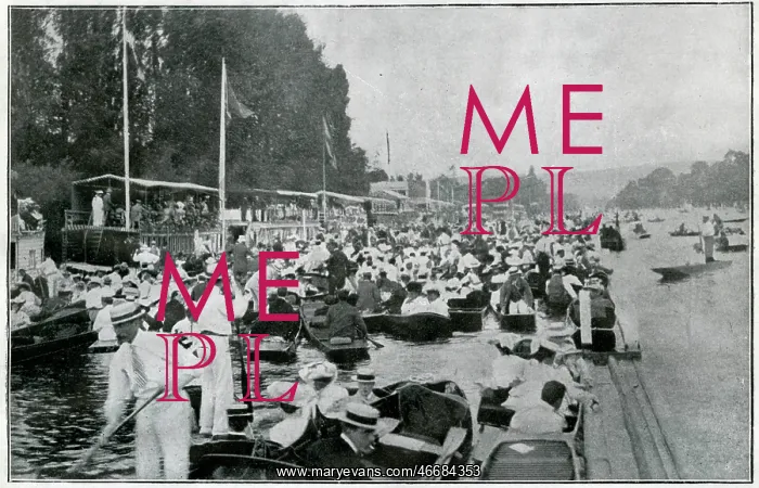 : Crowded river during the Henley Regatta 1905 : Crowded river during the Henley Regatta 1905