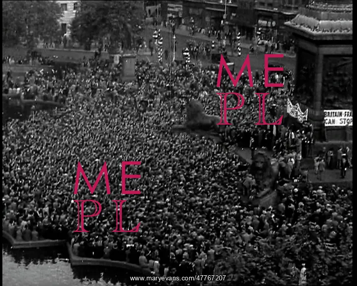 : A Crowded Trafalgar Square During A Demonstration : A Crowded Trafalgar Square During A Demonstration