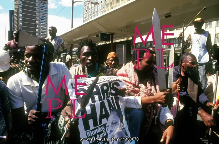 : Crowds march after the death of Chris Hani : Crowds march after the death of Chris Hani