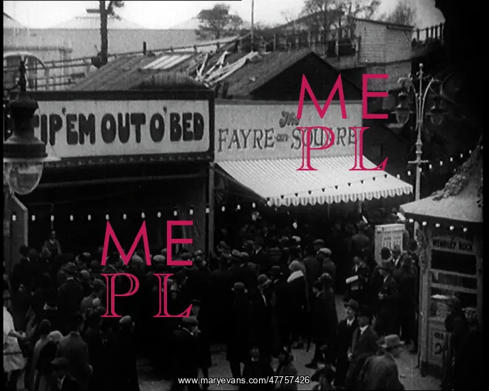 : Crowds of People Standing Outside the Amusement : Crowds of People Standing Outside the Amusement
