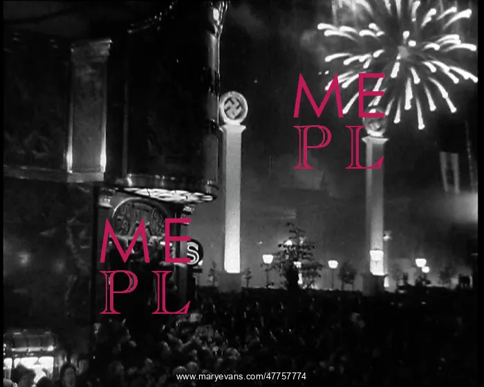 : Crowds Standing in Pariser Platz, Berlin, Decorated : Crowds Standing in Pariser Platz, Berlin, Decorated