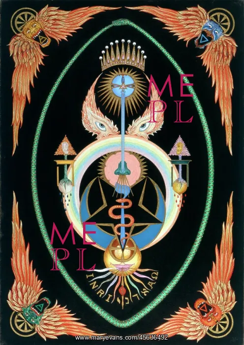 : CROWLEY TEMPLE PAINTING : CROWLEY TEMPLE PAINTING