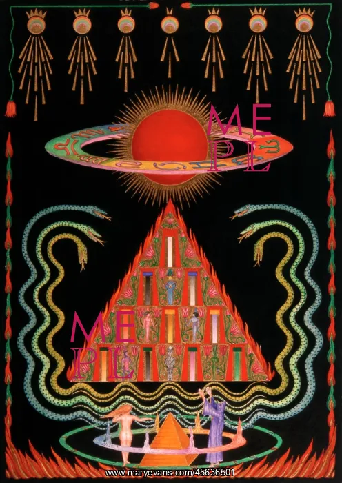 : CROWLEY TEMPLE PAINTING : CROWLEY TEMPLE PAINTING