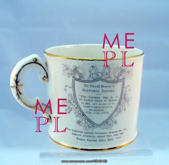 : Crown Devon china mug with flags of the Allies : Crown Devon china mug with flags of the Allies