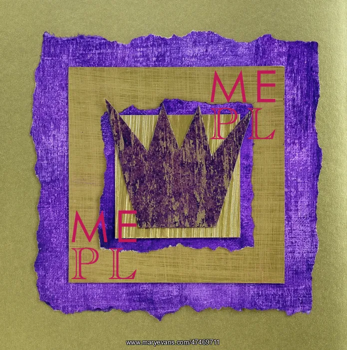 : Crown ? in gold and purple borders : Crown ? in gold and purple borders