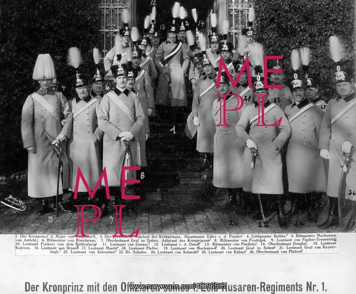 : Crown Prince Wilhelm with the officers of the : Crown Prince Wilhelm with the officers of the