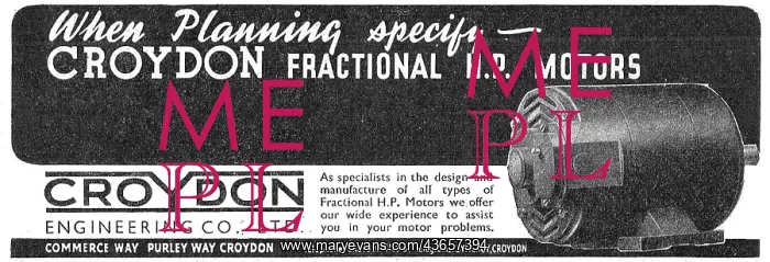 : Croydon Engineering Fractional H.P.Motors : Croydon Engineering Fractional H.P.Motors
