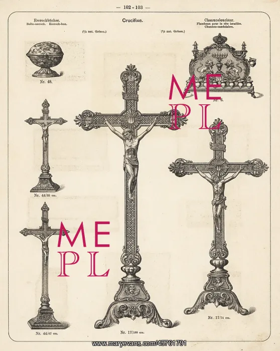 : Crucifix and candlelabra : Crucifix and candlelabra