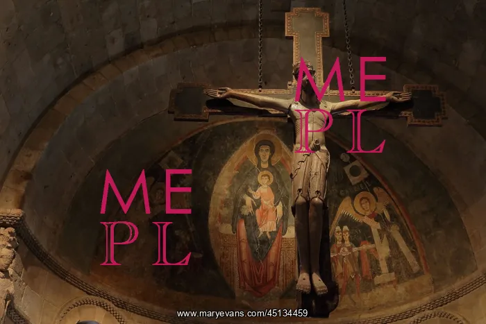 : Crucifix, Romanesque Apse, The Met Cloisters, New York, USA : Crucifix, Romanesque Apse, The Met Cloisters, New York, USA