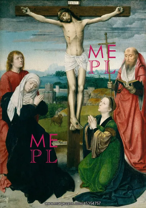 : THE CRUCIFIXION, by Gerard David, 1495, Netherlandish : THE CRUCIFIXION, by Gerard David, 1495, Netherlandish