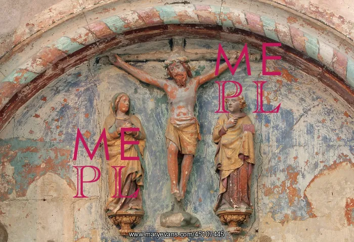 : Crucifixion high relief, Laon Cathedral, Picardy, France : Crucifixion high relief, Laon Cathedral, Picardy, France