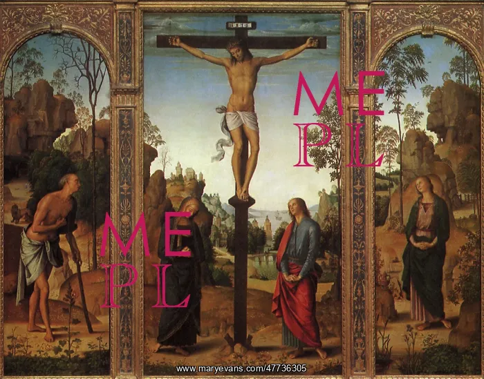 : The Crucifixion with the Virgin, Saints John, Jerome, & Mary : The Crucifixion with the Virgin, Saints John, Jerome, & Mary
