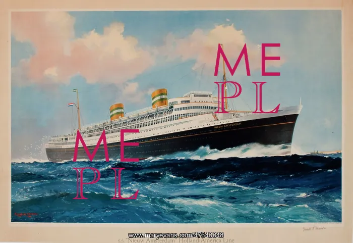 : Cruise liner SS Niew Amsterdam : Cruise liner SS Niew Amsterdam